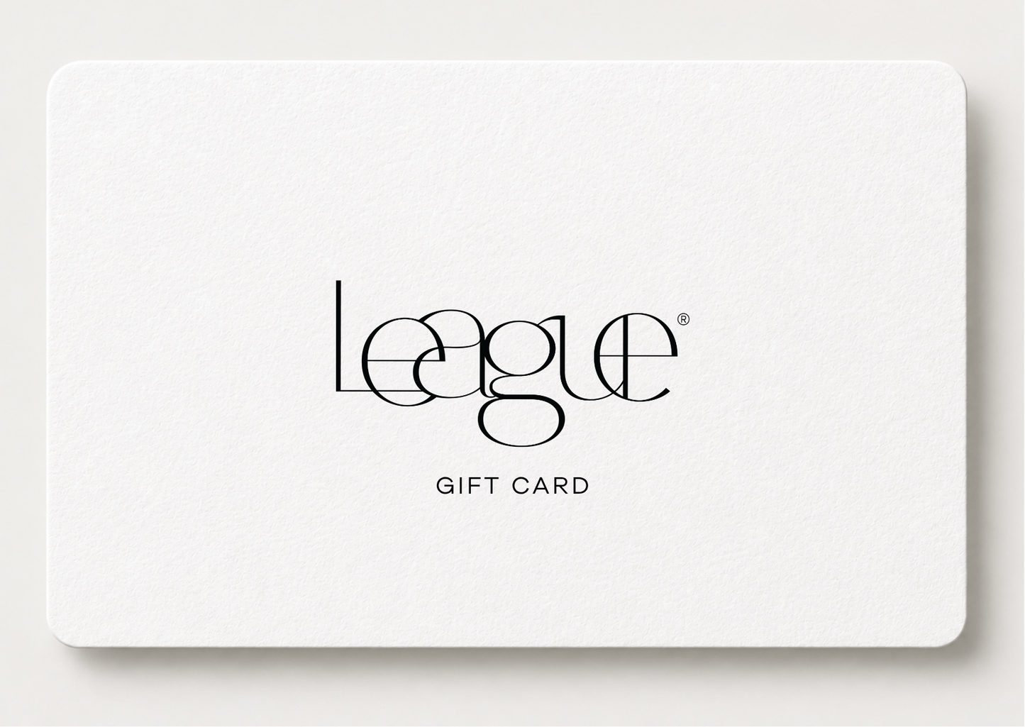 League gift card on a white background