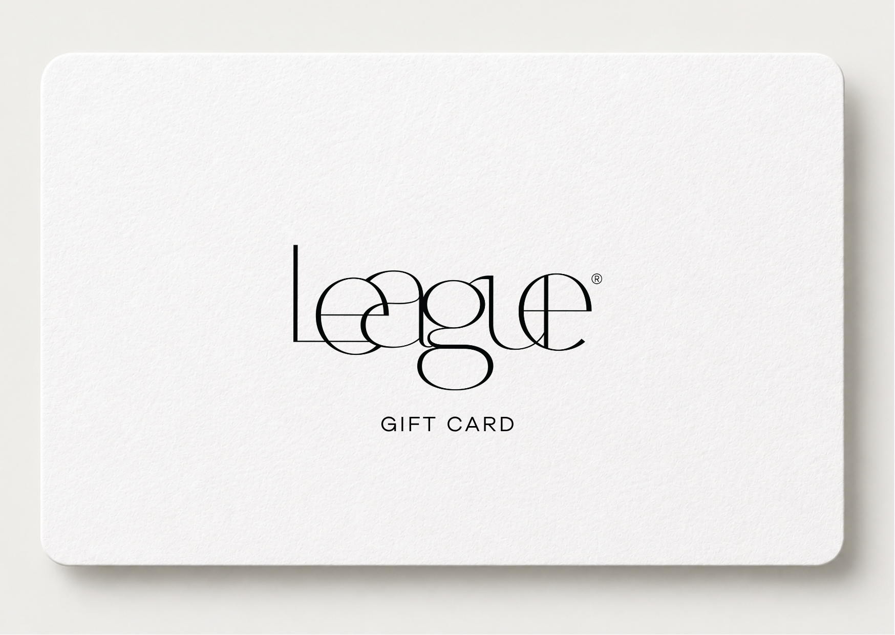 League gift card on a white background