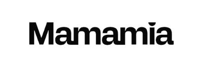 Black 'Mamamia' logo on a white background