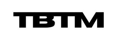 Black 'TBTM' logo on a white background