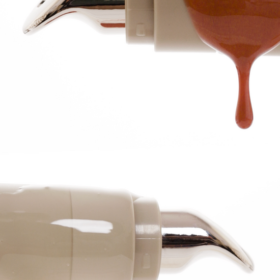 Shade comparison of Clear and Rose League Beauty lip serums